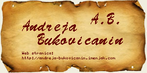 Andreja Bukovičanin vizit kartica